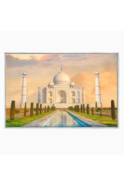 Luxcanva Tablou Canvas Splendoarea Indiei 60x40 cm cu Rama Argintiu Splendoar...