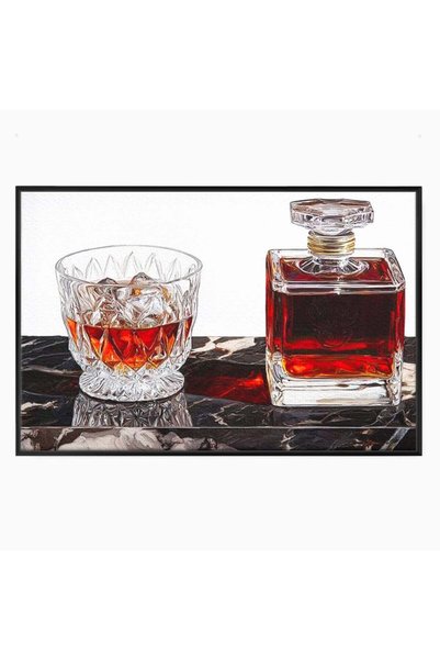 Luxcanva Tablou Canvas Placere Interzisa 60x40 cm cu Rama Negru Placere Inter...