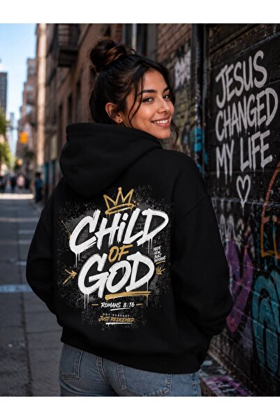JANTIL MODA Unisex oversize flis hoodie sa tri niti i kengur džepom, sa štamp...