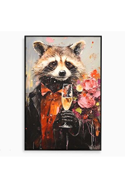 Luxcanva Tablou Canvas Invitatul Special 40x60 cm cu Rama Negru Invitatul Spe...