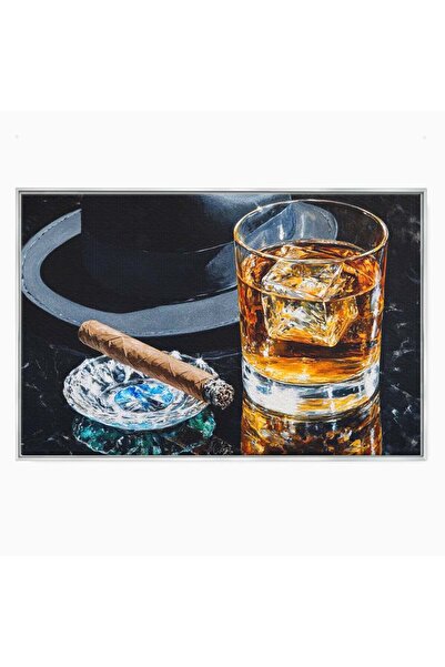 Luxcanva Tablou Canvas Shot de Eleganta 100x70 cm cu Rama Argintiu Shot de El...