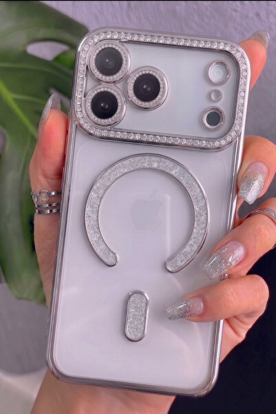 Rivor Apple iPhone 17 Pro Max/18 Pro Max Uyumlu Kılıf Kamera Korumalı Simli M...