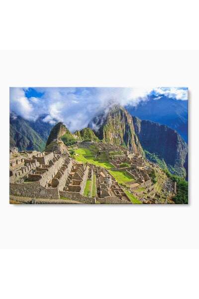 Luxcanva Tablou Canvas Orasul Pierdut al Incasilor 70x50 cm pe Sasiu Lemn Ora...