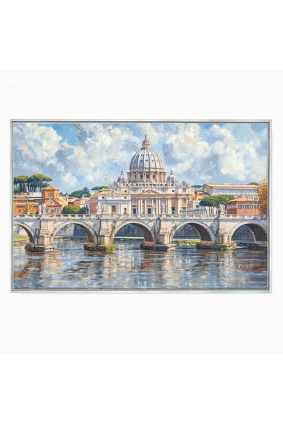 Luxcanva Tablou Canvas Calea spre Vatican 100x70 cm cu Rama Argintiu Calea sp...
