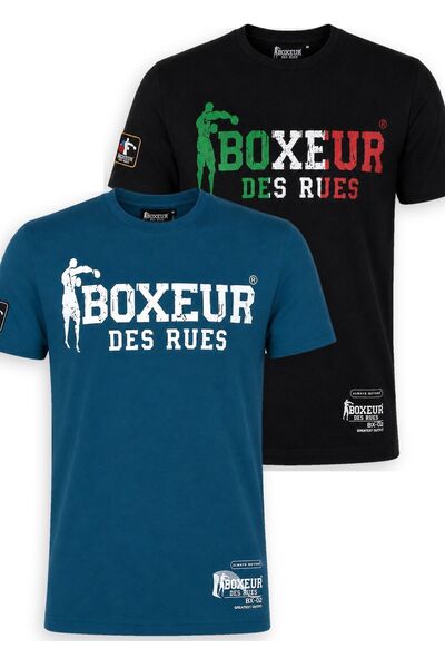 Boxeur Des Rues Tricou bărbătesc, pachet de 2, croială slim-fit: Albastru cu ...