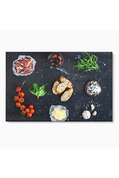Luxcanva Tablou Canvas Bruschetta Italiana 100x70 cm pe Sasiu Lemn Bruschetta...