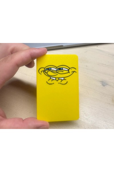 Generic Brand 3D Printing Yellow Smiling Face Pattern Decorative Bank Card Case