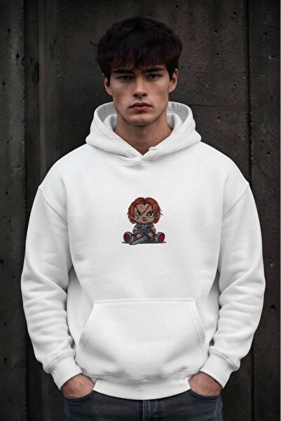 JANTIL MODA Unisex Oversize 3 Thread Raster Printed Hooded Sweatshirt with Ka...