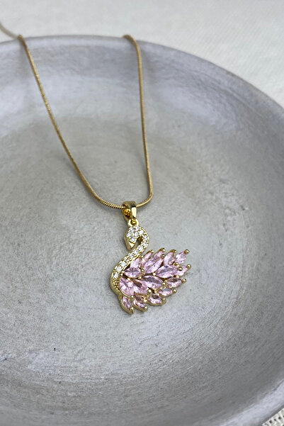Brethils Svarosk Swan Necklace with Zircon Stone, Anti-Tarnish, Stainless, Gu...