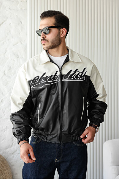 Yeni Sezon Oversize Kapitoneli Kalın Su Geçirmez Deri Ceket Mont