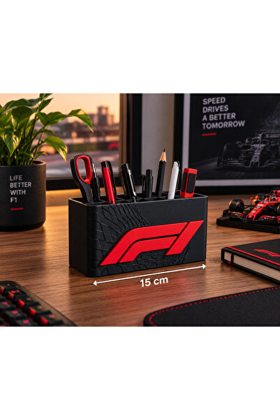 UstaPrint3D F1 Kalemlik 15 cm – Formula 1 Temalı Masaüstü Organizer 3D Baskı ...