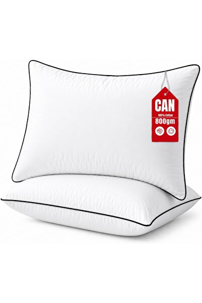 CAN Luxury Hotel Quality Pillows Pack of 2 - Premium 3D Microfiber Filling wi...
