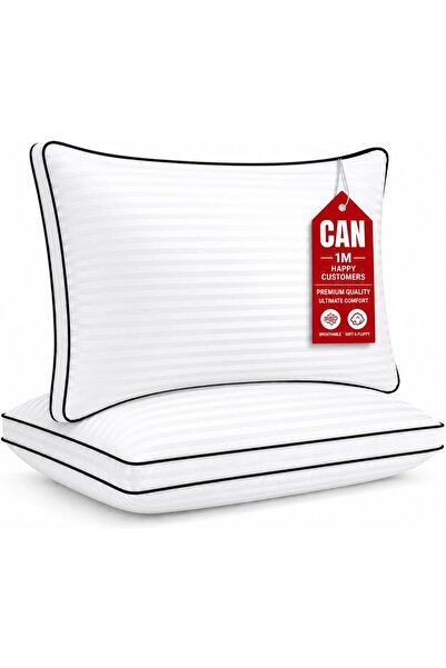 CAN Bed Pillow For Sleeping Pack of 2, Premium Soft & Fluffy Sleeping Pillows...