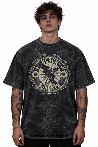 SEVBANO Black Sabbath Rock Metal Music Band Printed Unisex Oversized Vintage ...