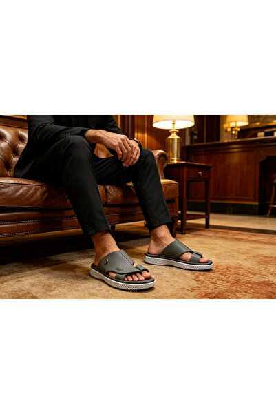 Huanhuan Shoe صنادل رجالية صيفية؛ صنادل ذات نعل سميك؛ أحذية شاطئية ناعمة النع...
