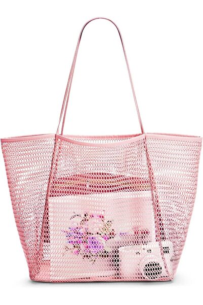 MAKINGTEC Mesh Beach Bag for Women, Large Tote Bag Lightweight Foldable Beach...