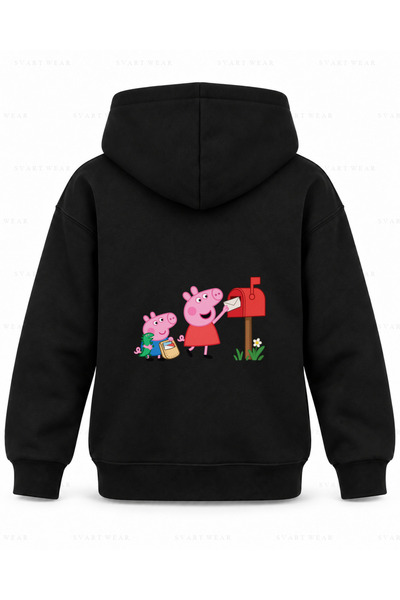 SVART WEAR Παιδικό φούτερ με κουκούλα Peppa Pig Peppa Postman με στάμπα σε μα...