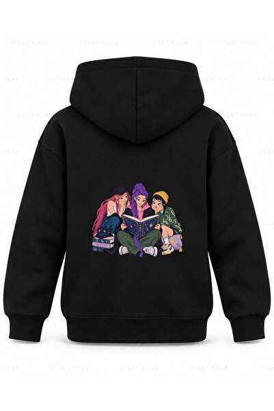 SVART WEAR KPop Demon Hunters zajednička knjiga, štampana crna dečja majica s...