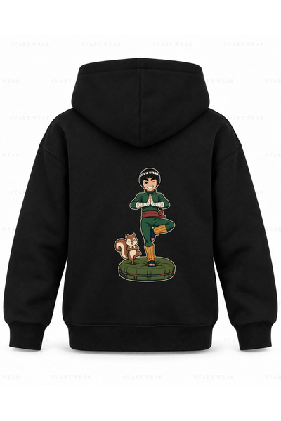 SVART WEAR Παιδικό φούτερ με κουκούλα Naruto Balance Cushion με στάμπα σε μαύ...