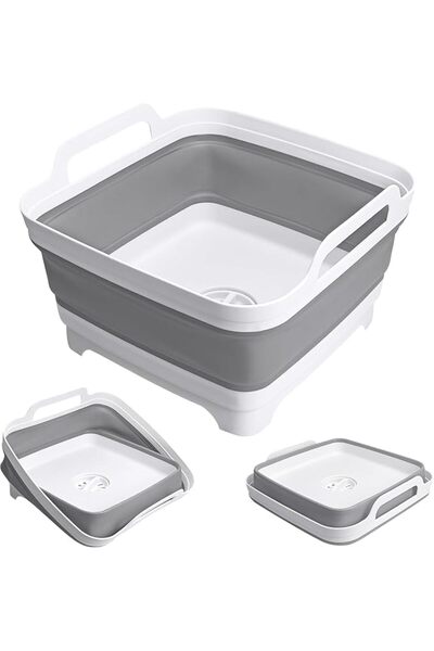 GENERAL Collapsible Washing Basin with Drain Plug, 2.4 Gallon (9L) Foldable D...