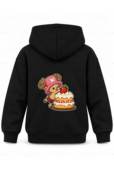 SVART WEAR One Piece Strawberry Cake Tower, crna dječja majica sa kapuljačom