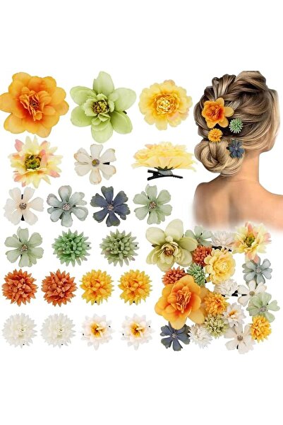 AZONEE 20 Pieces Tropical Flowers Hair Clips for Women Girls, Hawaiian Artifi...