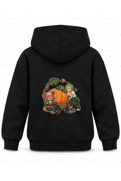SVART WEAR One Piece Zoro Pumpkin Carriage majica sa kapuljačom za decu, crna
