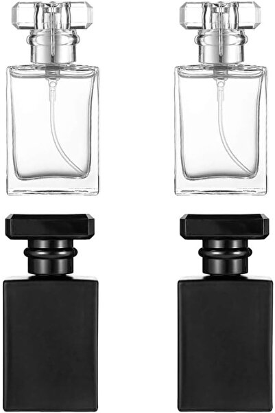 ASKIND 4Pcs Refillable Perfume Bottle, 50ml Portable Empty Glass Perfume Atom...
