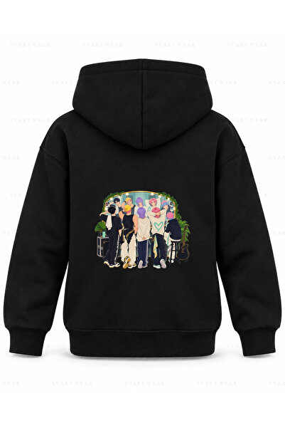 SVART WEAR Hanorac cu glugă pentru copii Saja Boys Prova Mirror, imprimat, negru