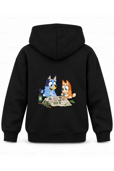 SVART WEAR سويت شيرت بلوي ديري هيزن مطبوع باللون الأسود للأطفال