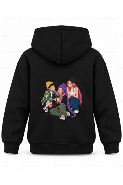 SVART WEAR KPop Demon Hunters poklon majica sa kapuljačom za decu sa otisnuti...