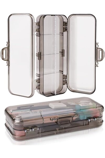 NALACAL 2-Pack Clear Double-Deck Pencil Box, Adjustable Small Pencil Storage ...