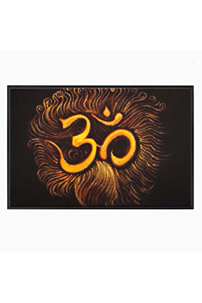 Luxcanva Tablou Canvas Puterea OM 120x80 cm cu Rama Negru Meditatie Zen Spiri...