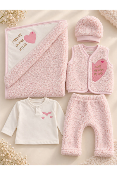 Lilliy Kız Bebek 0-3 Ay Welsoft 5 Parça Yenidoğan Hastane Çıkışı Seti Peluş Y...