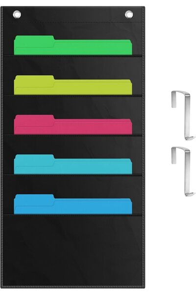 ZKOO Hanging File Folder Holder Cascading Fabric Organizer, Home School Offic...