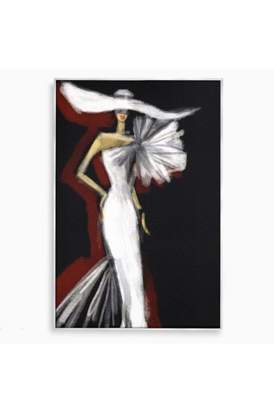 Luxcanva Tablou Canvas Eleganta Absoluta 40x60 cm cu Rama Argintiu Eleganta A...