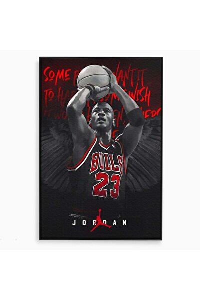 Luxcanva Tablou Canvas The Great Michael Jordan 40x60 cm cu Rama Negru The Gr...