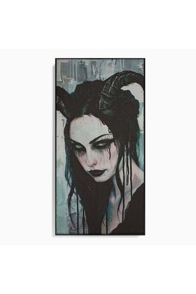 Luxcanva Tablou Canvas Inger Cazut 70x140 cm cu Rama Negru Inger Cazut Umbre ...