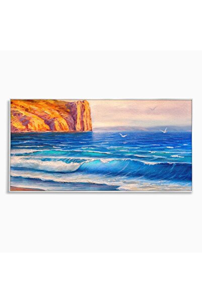 Luxcanva Tablou Canvas Vara La Malul Marii 100x50 cm cu Rama Argintiu Vara La...
