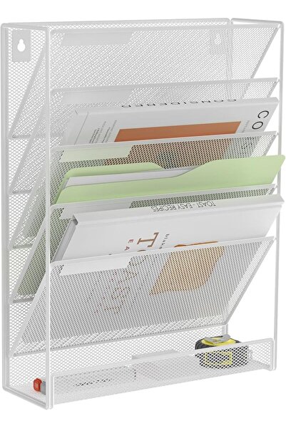 GENERAL Kuntine.B 6-Tier Wall File Organizer Hanging File Organizer Cubicle O...