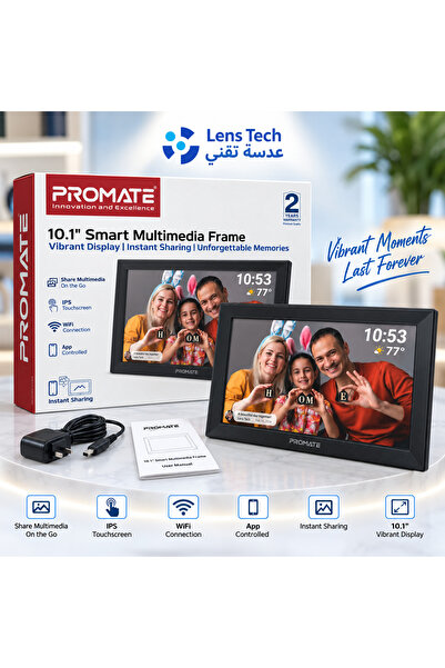 Promate 10.1-inch HD Touchscreen Digital Photo Frame – Wireless control, 16GB...
