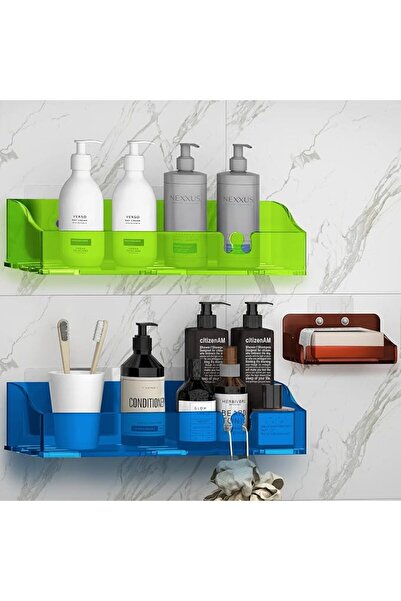 YAWSOUP 3 Pack Shower Shelves, Adhesive Bathroom Organizer, Home Decor, No Dr...
