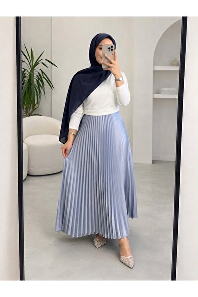 modapark.ist Double-Breasted Collared Blouse and Pleated Skirt Set