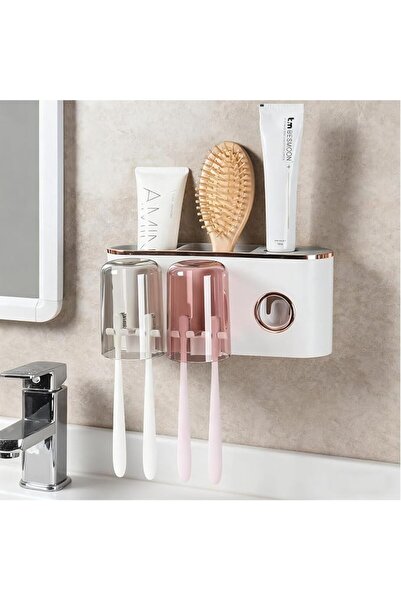 GENERAL Wall Mounted Toothbrush Holders,2 Cups Toothbrush Holder, Bathroom De...