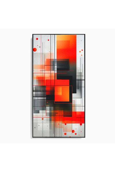 Luxcanva Tablou Canvas Metropola In Rosu 70x140 cm cu Rama Negru Metropola In...