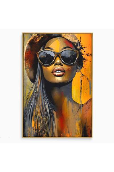 Luxcanva Tablou Canvas Privirea Care Arde 70x100 cm cu Rama Auriu Privirea Ca...