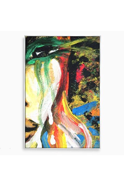 Luxcanva Tablou Canvas Sentimente pe Panza 40x60 cm cu Rama Argintiu Sentimen...