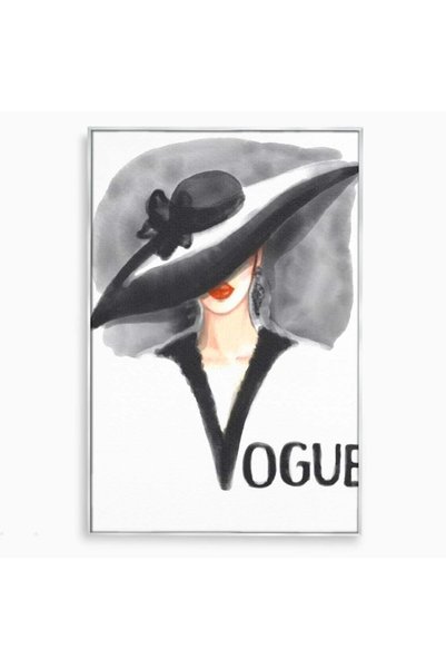 Luxcanva Tablou Canvas Coperta Vogue 100x150 cm cu Rama Argintiu Coperta Vogu...