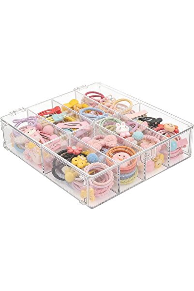 GENERAL FMOACEN Acrylic Hair Accessories Organizer for Girls, 8-Compartment C...