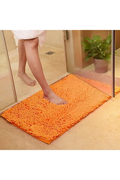 ele ELEOPTION (Orange, 50x80 cm) - Microfiber Soft Shag Bathroom Mat Rug Kitc...